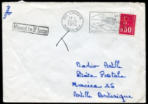 MARTINICA (23777): 1974 Lorrain cancela en portada Missent to St.Lucia - Imagen 1 de 2
