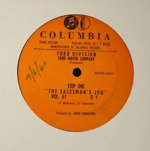 SALESMEN TRAINING LP Ford Motor Company Columbia 84243 The Salesman's Job Vol. 6 - Picture 1 of 1