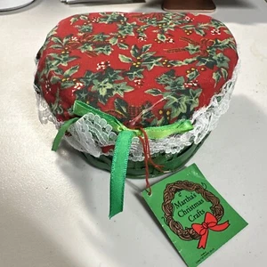 Cesta hecha a mano decoración con diseño floral navideño lazos de encaje artesanía de Martha’s - Imagen 1 de 11