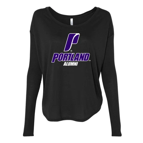 Official NCAA Portland Pilots Alumni Women's 2x1 Flowy Long Sleeve Tee Cover