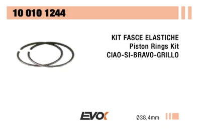 Segmenti Fasce Elastiche ø38,4 per Pistone per PIAGGIO CIAO 50 1980/1988 C7E2T - Immagine 1 di 3
