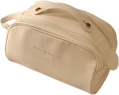 Bolsa de Maquillaje de Viaje Impermeable con Doble Cremallera Bolsa de Aseo Organizador con Divisor Foto 1 de 3