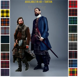 Men’s Traditional Great Kilt – Scottish Highlander Outfit –In 40+ Tartan Options - Picture 1 of 8