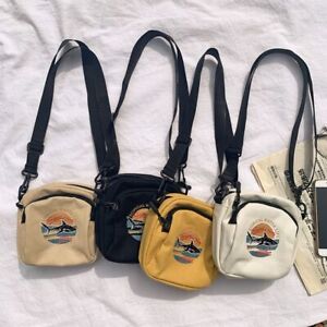 Canvas Mini Messenger Bag Shark Print Student Bag Fashion Ladies Shoulder Bag