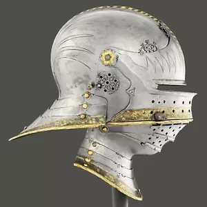 Halloween Medieval Alemán Sallet y Antes de Maximiliano Armadura Casco - Imagen 1 de 4