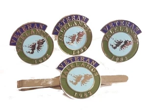 Falkland Island Veteran 1982 Cufflinks, Tie Clip, Lapel Badge, Set or Individual - Picture 1 of 5