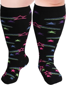 Plus Size Compression Socks for Women & Men Wide Calf 15-20 Mmhg Knee High Su... - Picture 1 of 1