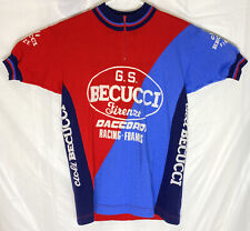 Vintage Becucci Firenze Daccordi Cycling Racing Jersey Wool Blend Made In Italy
