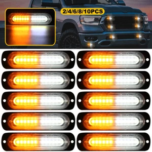 LED Car Truck Warning Flash Emergency Amber/White Lights Strobe Bar Waterproof - Picture 1 of 17