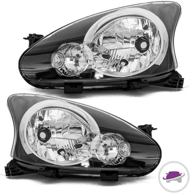 Set Klarglas H4 Scheinwerfer Schwarz fürToyota Aygo Rechts & Links 2005-2014 - Bild 1 von 4