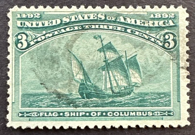 US 1893 Sc# 232 MNG Stamp Flag Ship of Columbus Columbian Expo Issue - Image 1 of 2