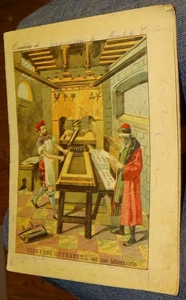 Antique Writing Journal (cover shows John Gutenberg - The Printing Press) - Picture 1 of 6