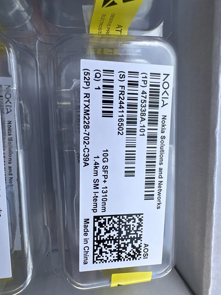 Nokia 10G SFP+ 1310nm 1,4 km Modul - Ref. 475338A.101 (AOSI) - Neu in Box - Bild 1 von 1