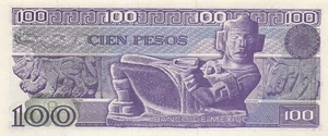 Mexiko 100 Pesos 25.3.1982 Serie VC Präfix U Stempelglanz Banknote G 21 - Bild 1 von 2