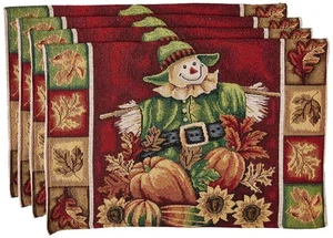 Fall Harvest Collection - Tapestry Scarecrow Pumpkins Autumn Leaves Design - ... - Picture 1 of 3