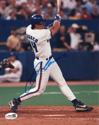 JOSE CANSECO AUTOGRAPH 8X10 PHOTO JSA COA AUTO SIGNED TORONTO BLUE JAYS SWING - Image 1 of 2