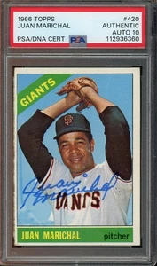 1966 Topps #420 JUAN MARICHAL signierte Karte PSA/DNA authentisch AUTO 10 GIANTS HOF - Bild 1 von 2