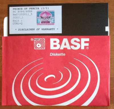 New PRINCE OF PERCIA CGA Version for 8088/8086 PC DOS 3.3 (MS-DOS IBM) - Immagine 1 di 2