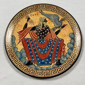 Zeus Ieys The King of Gods Ancient Greek Hand Painted Art Pottery Plate - Picture 1 of 4