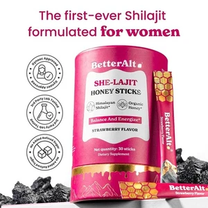 Betteralt She-Lajit Bio Honigstick Erdbeere Geschmack Himalaya Shilajit 30pcs ♐ - Picture 1 of 9