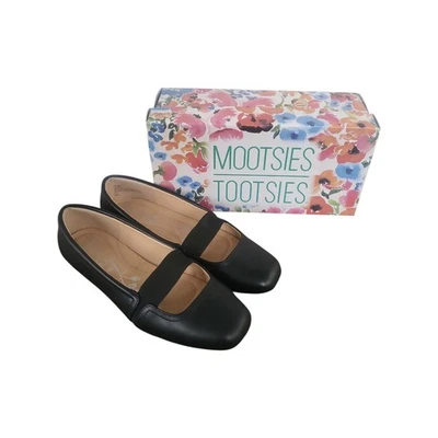 Mootsie Tootsies Everett Negro Puntera Cuadrada Mary Jane Pisos Nuevos con Caja Talla 9 Ancho Foto 1 de 4
