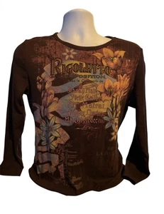 susan lawrence long sleeve brown size large - Picture 1 of 3