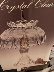 Crystal Lamp 24%l Lead with Etched Flowers 12.5" H Style #352164 - Vintage - NIB - Picture 1 of 8