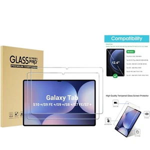 Displayschutzfolie 2 Stk Hartglas 9H für Galaxy Tab S10+/S9+/S8+/S7+ kratzfest - Bild 1 von 2
