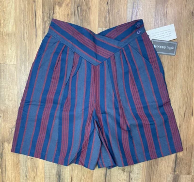 Vintage Happy Legs NWT Blue & Red Striped High Waist Shorts Women’s Size 7 - Image 1 of 4