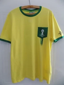 Camiseta de fútbol oficial de la FIFA Brasil Brasil Copa Mundial 2014 RARA L camisa de fútbol - Imagen 1 de 6