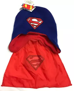 Cappello berretto DC Comic Superman con mantello ragazzi taglia unica rosso blu nuovo - Foto 1 di 4
