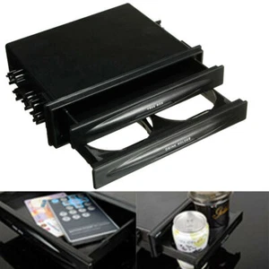 Schwarz Auto Becherhalter Aufbewahrungsbox Universal Doppel Din Radio Taschen - Bild 1 von 8