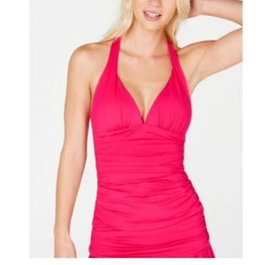Lauren Ralph Lauren Pink Orchid Halter Swim Tankini Top Size 16 - Picture 1 of 6