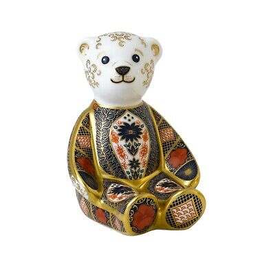 NEW ROYAL CROWN DERBY OLD IMARI SOLID GOLD BAND BEAR PAPERWEIGHT - 1ST QUALITY>