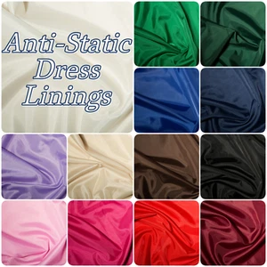 Dress Lining Fabric Anti-Static Polyester Dressmaking Fabric (Per Metre) - Picture 1 of 46