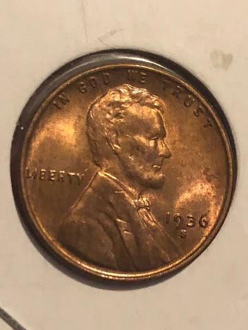 1936-S BU Red Lincoln Wheat 1C Cent Penny Set Break Uncirculated Condition Cover
