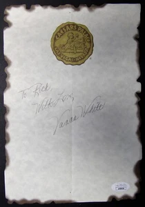 Vanna weiß signiert 7,25x10,5 Cesar Palace Notizseite JSA authentifiziert - Bild 1 von 2
