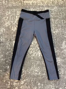 Stylish Girls Black And Gray Avia Leggings SZ M 8-10  Pockets On Each Side WOM - Picture 1 of 6
