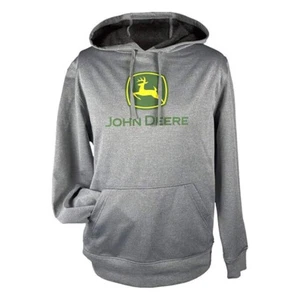 John Deere Performance Poly Mens Hoodie/Jumper/Pullover Grey/Flouro - Picture 1 of 8