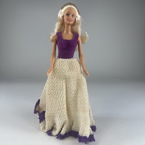 OFF WHITE Barbie bambola Southern Belle abito viola bianco sporco vestito