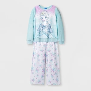 Conjunto de pijama de 2 piezas azul suave copo de nieve de Disney Frozen Elsa para niñas, talla 4 - Imagen 1 de 1