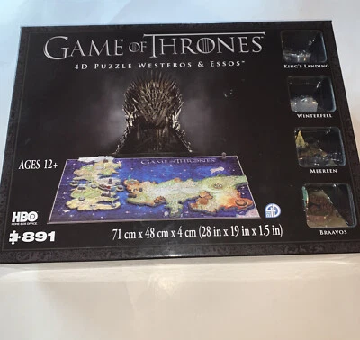 GAME OF THRONES 4D PUZZLE WESTEROS and ESSOS by HBO Open Box Sealed Contents - Image 1 of 4