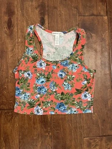 Ambiance Apparel Floral Cropped Tank Top Size: Small - Picture 1 of 6
