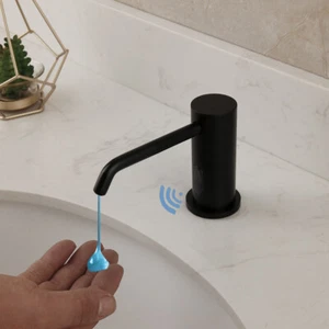 Dispensador de jabón de baño negro 500 ml sensor automático botella montada en cubierta de latón - Imagen 1 de 11