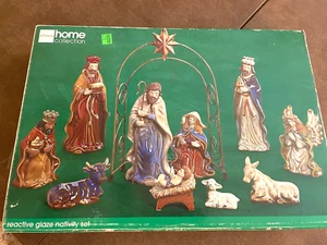 VINTAGE J.C Penney Home Collection 12 pc Reactive Glazed Nativity set Christmas! - Picture 1 of 6