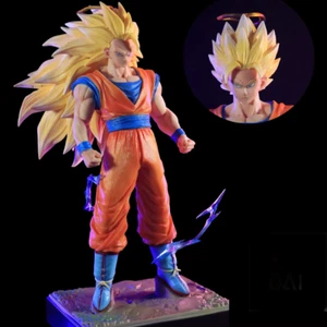 26 cm Anime Dragon Ball Z Figura SSJ3 Goku Figura PVC Super Saiyan Statua - Foto 1 di 12