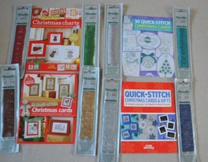 Christmas Cards Tags Gifts Cross Stitch Chart Booklets & Threads Drop Down Menu - Picture 1 of 6