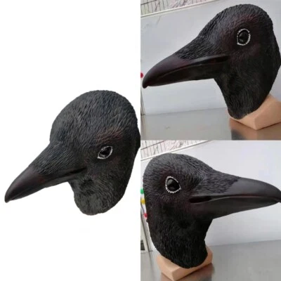 Halloween Bird Head Novelty Animal Crow Full Head Latex for Adult - Image 1 of 4
