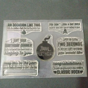 Stampin' Up!  Bombs Away Birthday Clear Stamp Set Photopolymer Set of 7 #133411 - Picture 1 of 8