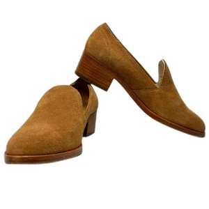 SOLUDOS Sophia Camel Tan Leather Suede Block Heel Loafers Size 7.5 - Picture 1 of 9